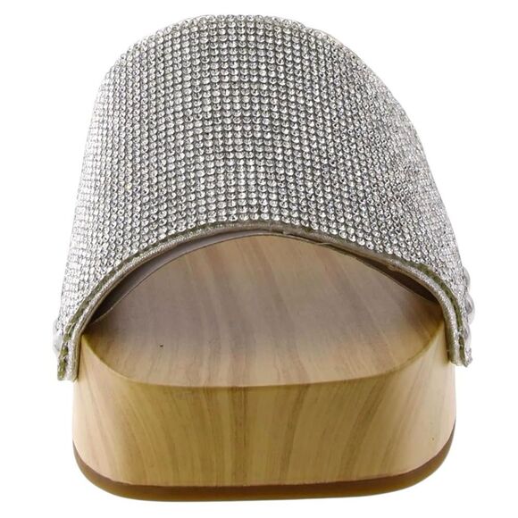 Jessica Simpson JS-Rexile In Silver Shimmer Sand Sandals Size 6 - Picture 2 of 4